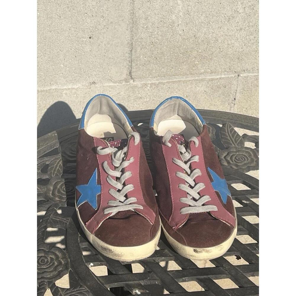 Golden Goose Superstar Rare Maroon Suede Women Size 39 Designer GGDB Italy